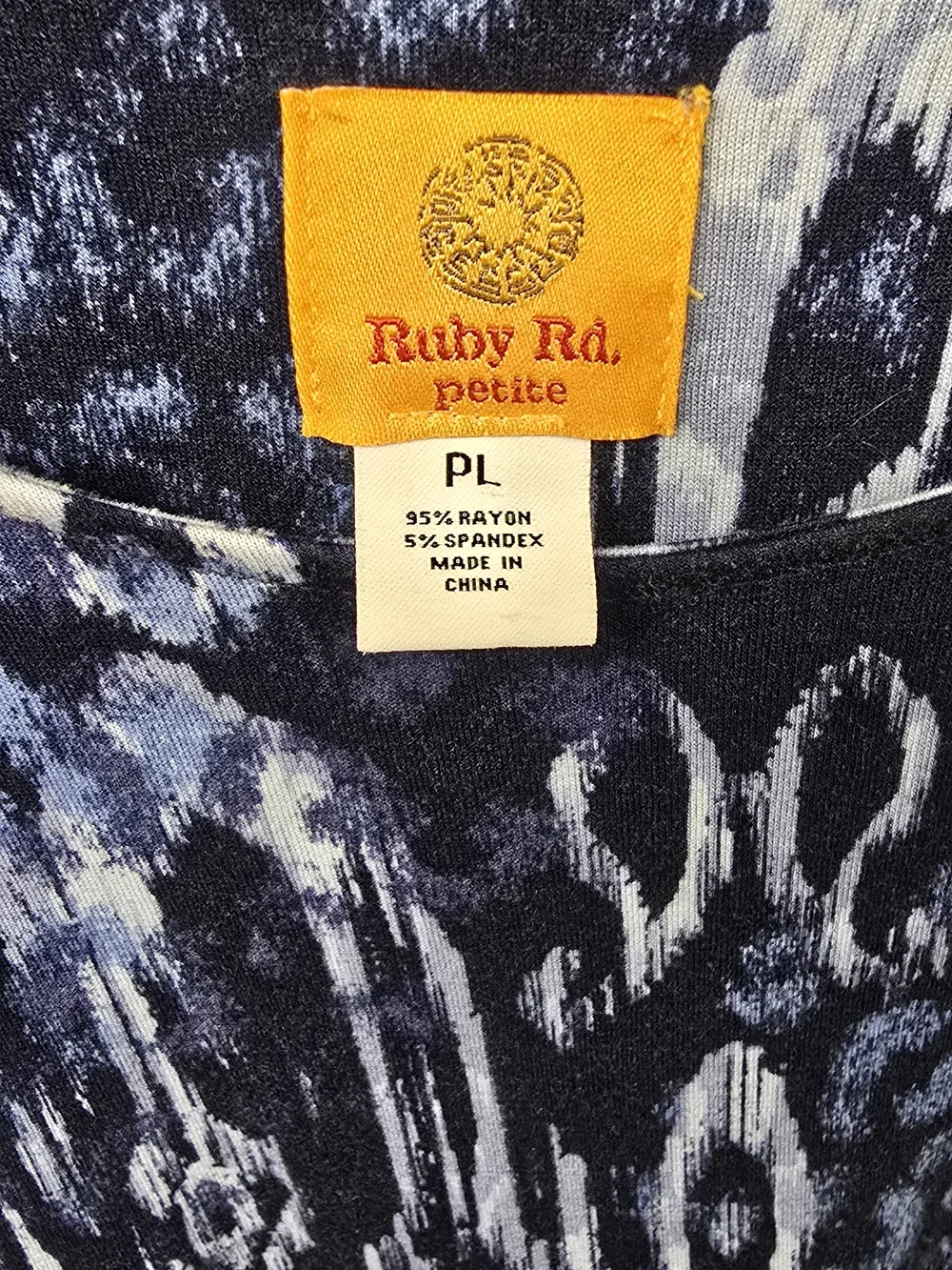 Ruby Rd. Blue Patterned Women's Top Size Petite Large - Picture 4 of 8
